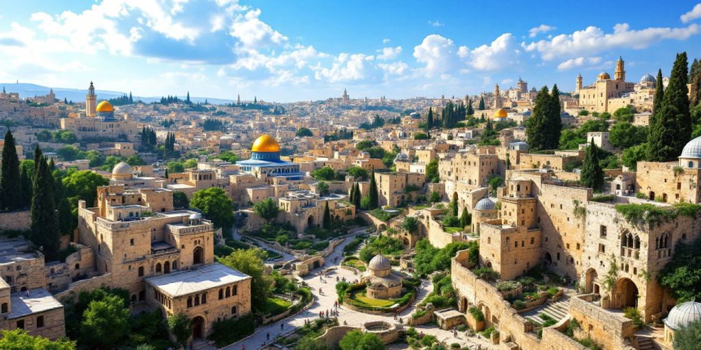 Scenic view of Jerusalem's Old City with historic architecture.