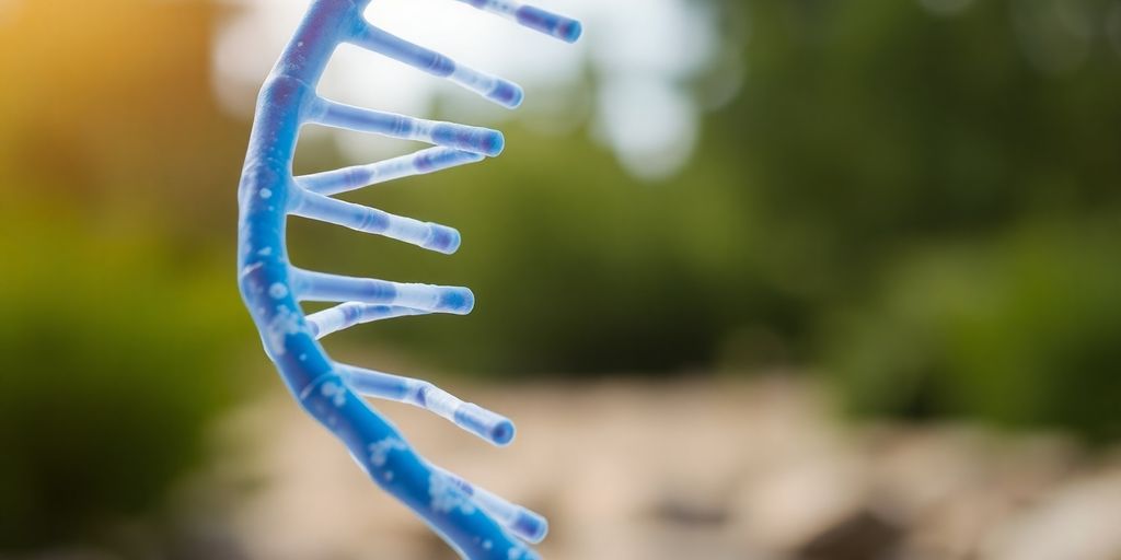 Close-up of a DNA strand in nature.
