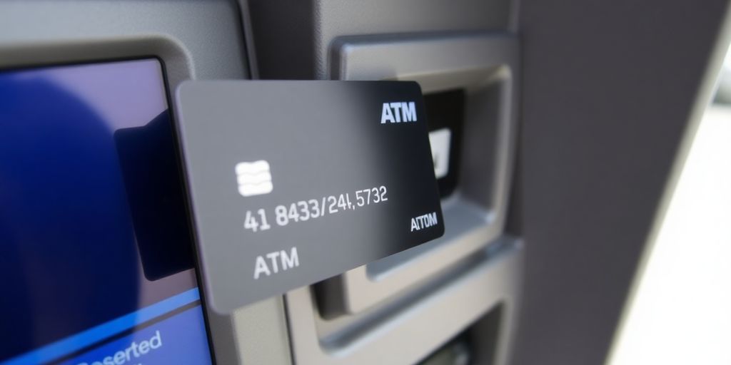 Credit card skimming device on an ATM machine.