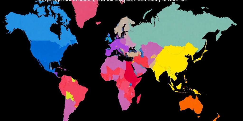 World map highlighting countries with US tax treaties.
