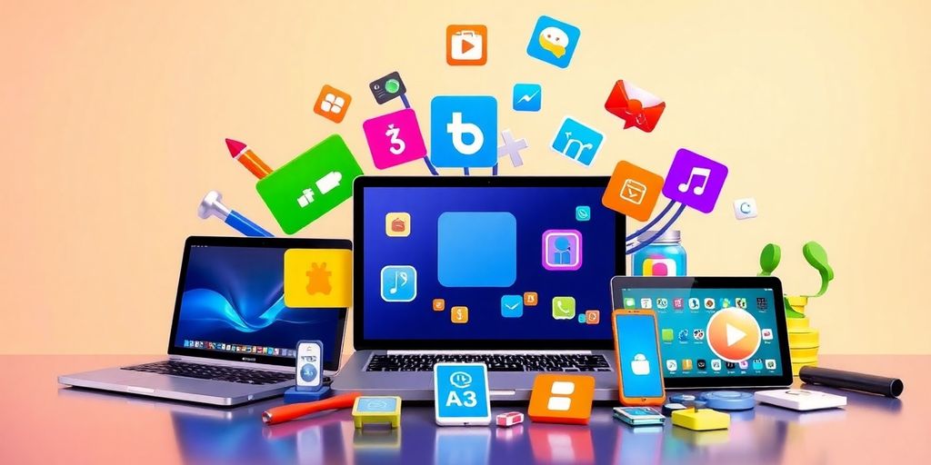 Diverse digital tools representing alternatives to ChatGPT.