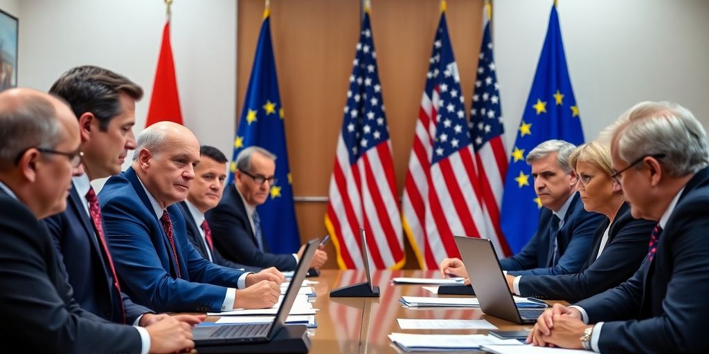 EU and US officials in a tense meeting over trade.