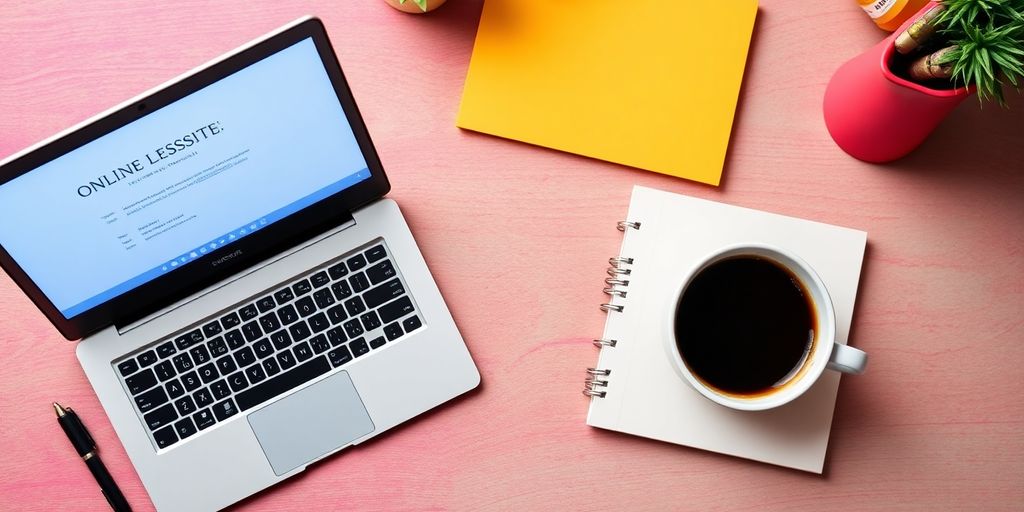 A workspace with a laptop and notepad for learning.