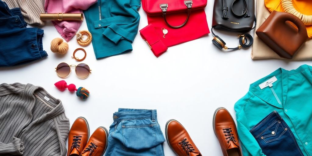 Colorful clothing and accessories for personal style inspiration.