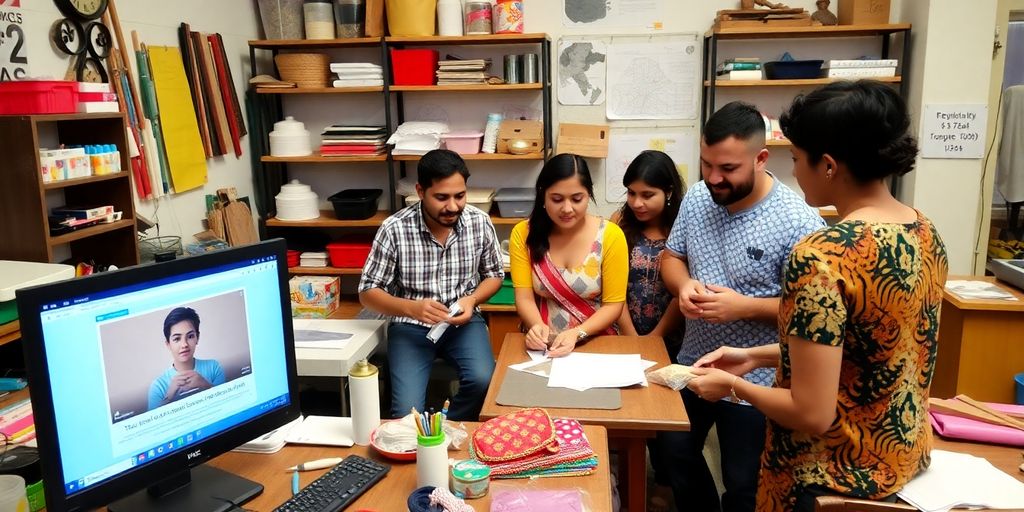 People engaging in DIY projects with online tutorials.