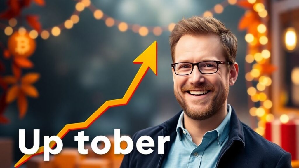 Mark Moss with Bitcoin symbol and autumn theme.