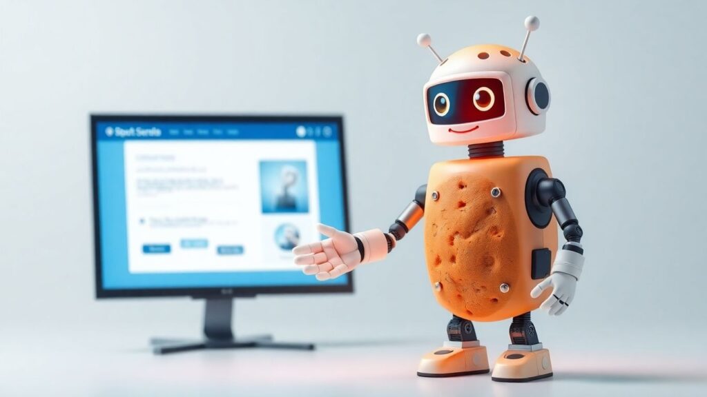 Cookiebot robot helping a website achieve compliance.