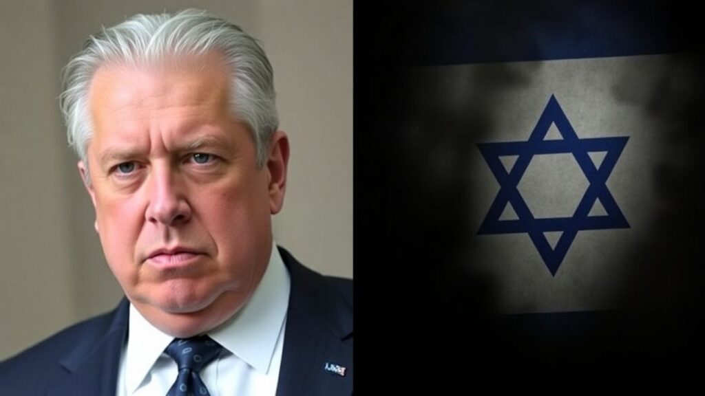 Jim Traficant and the Israeli flag's Star of David.
