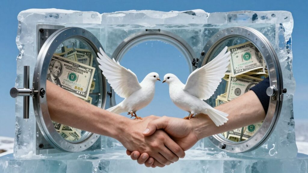 Frozen Russian money blocking a peace deal.
