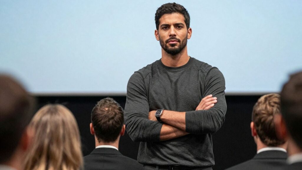 Person radiating confidence and commanding instant respect.