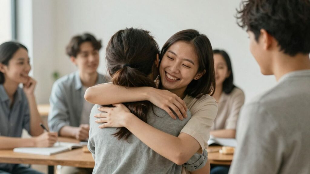 Diverse people sharing connected moments, building relationships.