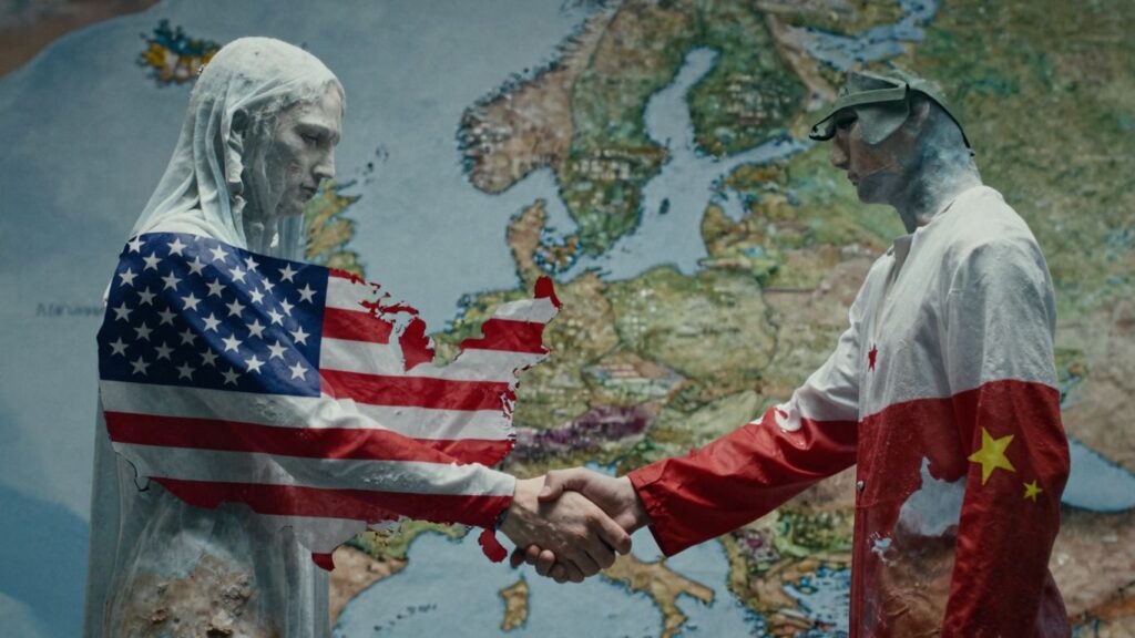 US and Russia handshake, Europe left out in the cold.