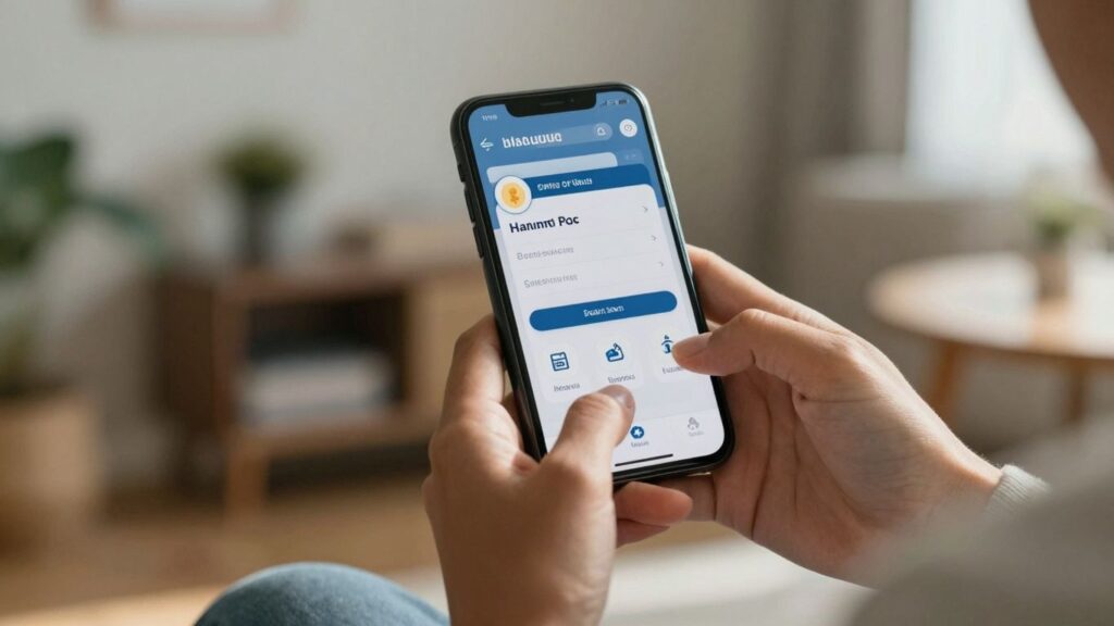 Person checking bank account on smartphone daily.