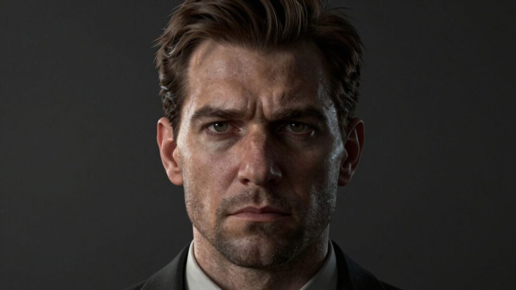 Portrait of [Hegseth] looking serious.