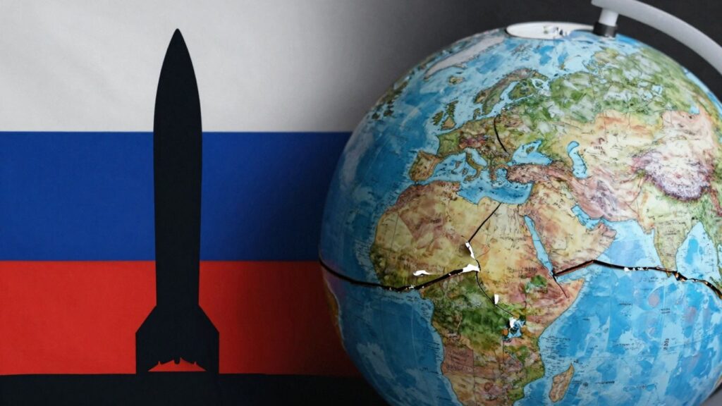 Russian missile and broken global treaty line.