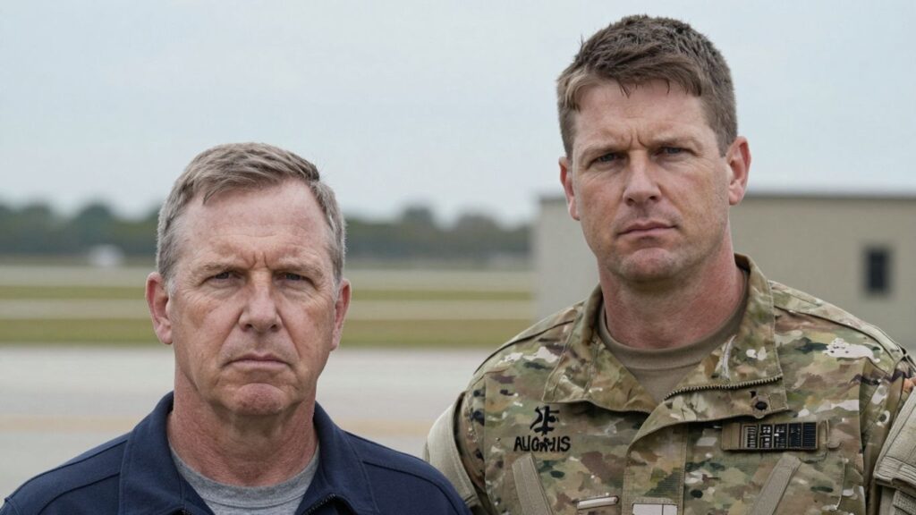 [Scott Ritter] questions [Pete Hegseth] in a split-screen image.