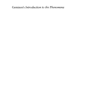 Geminos's Introduction to the Phenomena: A Translation and Study of a Hellenistic Survey of Astronomy