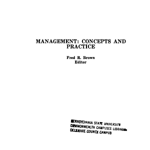 Management: Concepts and Practice