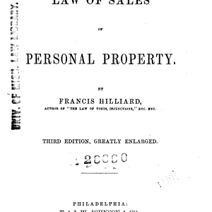 The Law of Sales of Personal Property