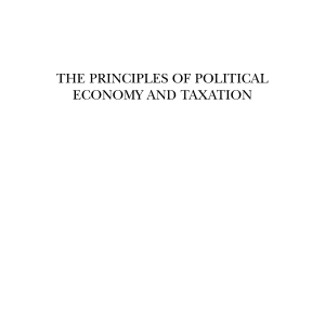 The Principles of Political Economy and Taxation