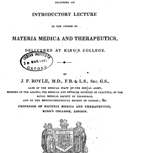 An Essay on the Antiquity of Hindoo Medicine: Including an Introductory Lecture to the Course of Materia Medica and Therapeutics Delivered at King's College