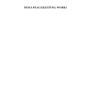 Does Peacekeeping Work?: Shaping Belligerents' Choices After Civil War