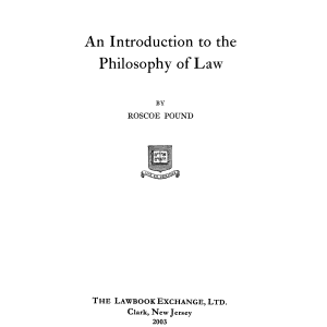An Introduction to the Philosophy of Law