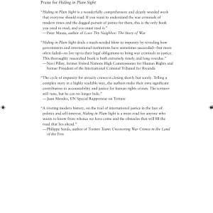 Hiding in Plain Sight: The Pursuit of War Criminals from Nuremberg to the War on Terror