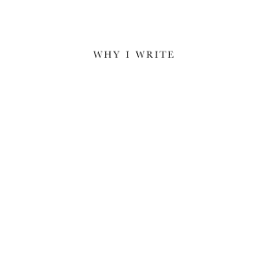Why I Write