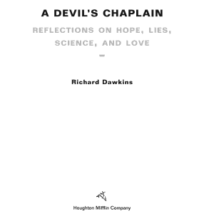 A Devil's Chaplain: Reflections on Hope, Lies, Science, and Love