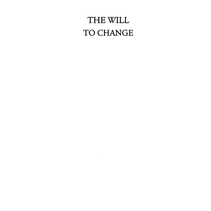 The Will to Change: Men, Masculinity, and Love