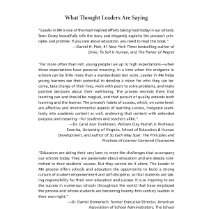 The Leader in Me: How Schools and Parents Around the World Are Inspiring Greatness, One Student At a Time