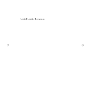 Applied Logistic Regression