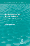 Hermeneutics and Social Science: Approaches to Understanding
