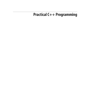 Practical C++ Programming