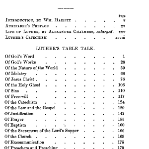 The Table Talk of Martin Luther