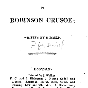The Life and Adventures of Robinson Crusoe