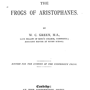 The Frogs of Aristophanes