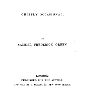 Poems, chiefly occasional