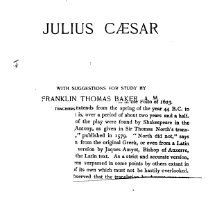 Shakespeare's Julius Caesar