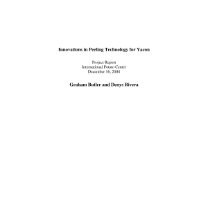 Innovations in Peeling Technology for Yacon