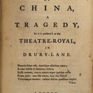 The Orphan of China; a Tragedy [in Five Acts and in Verse].