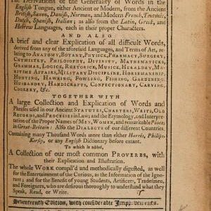 An Universal Etymological English Dictionary: ... Seventeenth Edition, with Considerable Improvements. By N. Bailey, ...