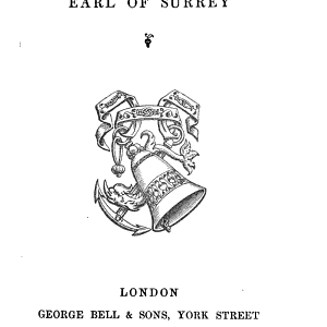 The poems of Henry Howard, earl of Surrey [ed. by sir N.H. Nicolas].