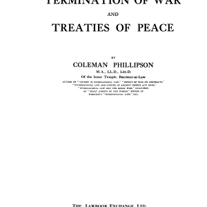 Termination of War and Treaties of Peace