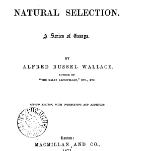 Contributions to the Theory of Natural Selection: A Series of Essays