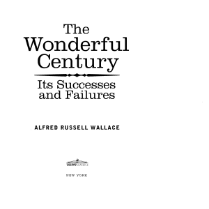 The Wonderful Century: Its Successes and Failures