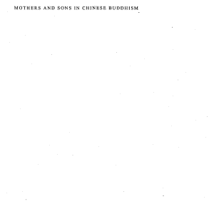 Mothers and Sons in Chinese Buddhism