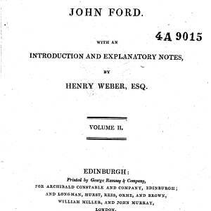 The Dramatic Works of John Ford