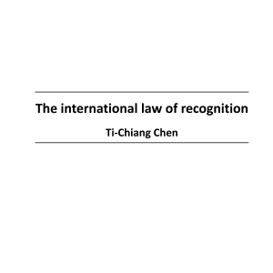 The international law of recognition